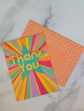 Thank You Multi-Color Starburst Greeting Card - Unbranded